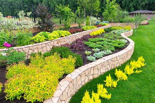 Beautiful retaining wall installation